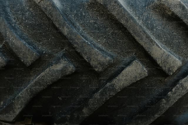 Close view of car tyre tread and sidewall
